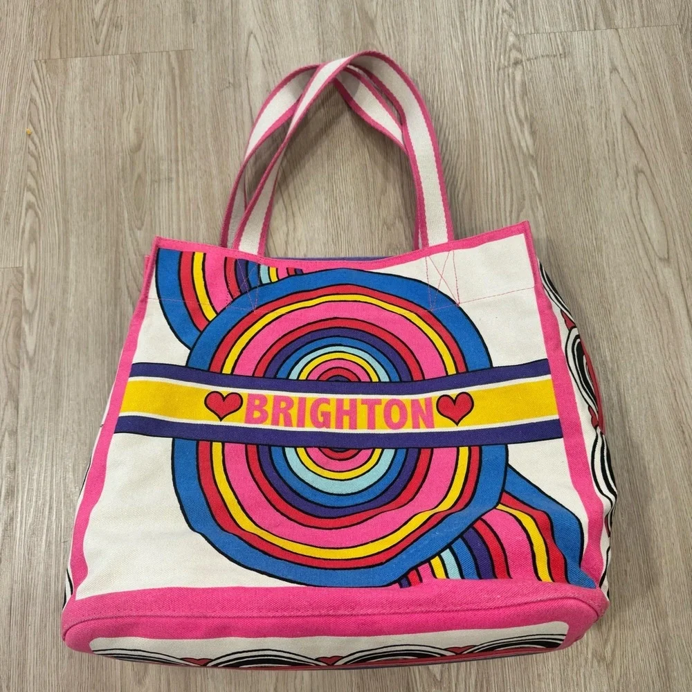 Brighton rainbow canvas heart tote - Picture 4 of 8
